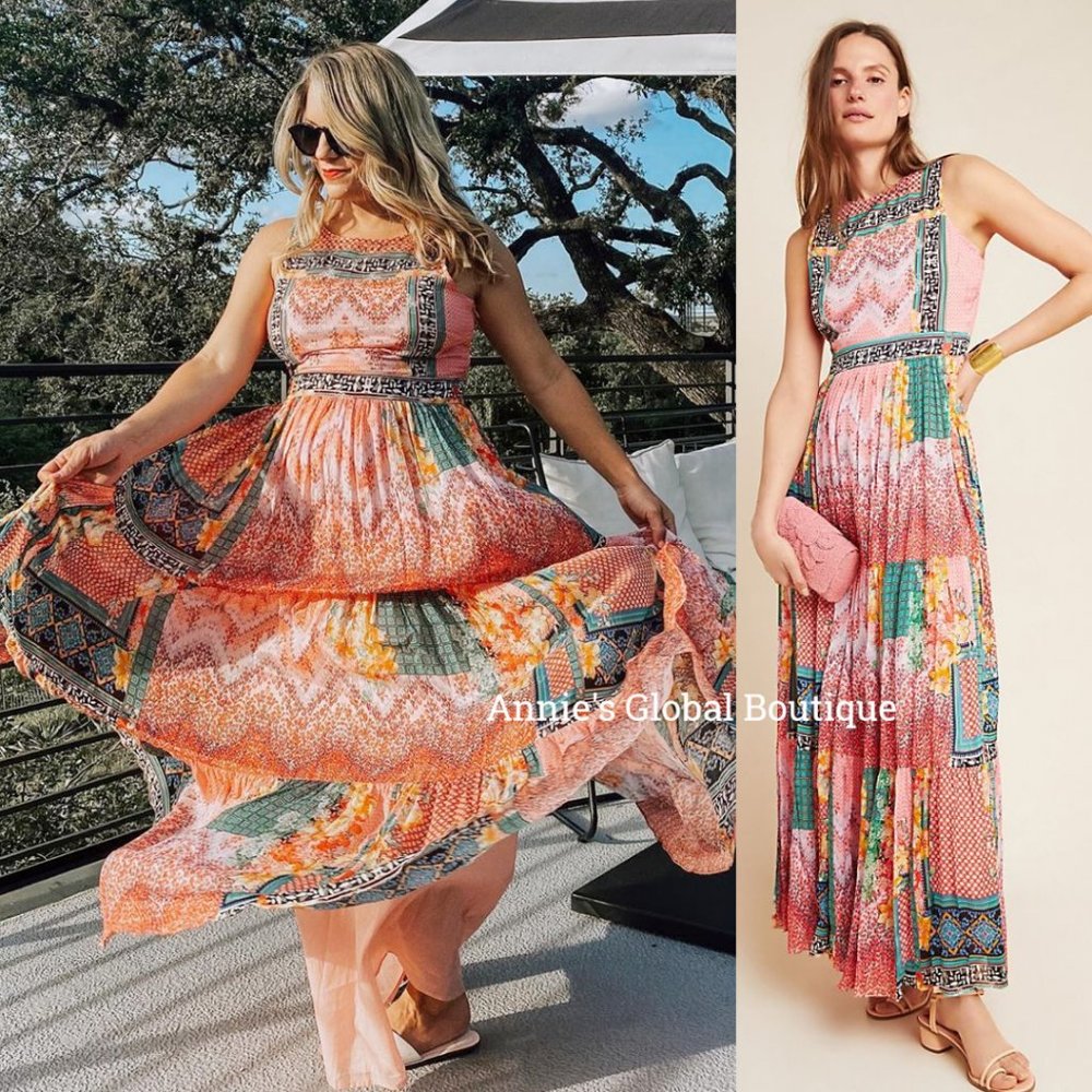 NWT ANTHROPOLOGIE Alessandra Beaded Maxi Dress HTF - Picture 14 of 15